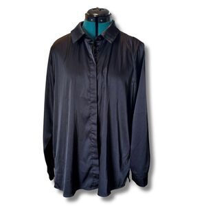Escalier Satin Button‑Up Top - Classic, L